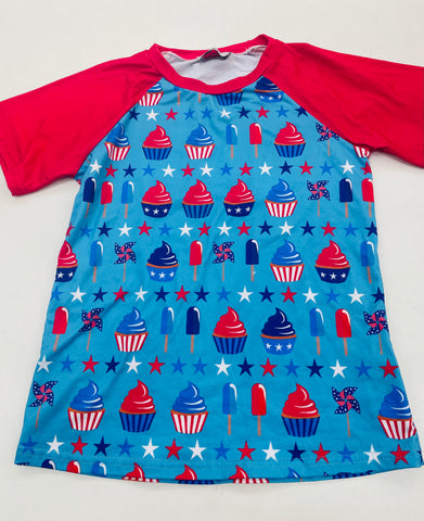 Youth Girls Little Dress Shoppe Patriotic T-Shirt 7